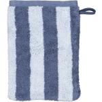 Blaue Gestreifte CAWÖ Waschhandschuhe aus Baumwolle maschinenwaschbar 16x22 