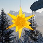 Cazador del sol, Sonnenfänger Stern Estrella 3D, Acrylglas, gelb, Stärke 3 mm, Größe ca. 130 mm x 200 mm