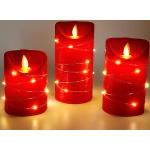Reduzierte Rote 300 cm LED Kerzen mit beweglicher Flamme 