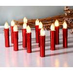 Rote 10 cm LED Kerzen mit Fernbedienung 