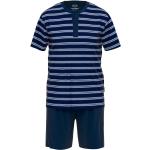 Blaue Unifarbene Pyjamas kurz für Herren Größe 5 XL 2-teilig 