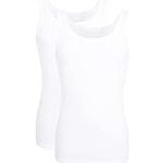 Weiße Unifarbene Ceceba Herrenträgerhemden & Herrenachselhemden aus Baumwolle 2-teilig für den für den Sommer 
