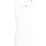 Weiße Unifarbene Ceceba Herrenträgerhemden & Herrenachselhemden aus Baumwolle 2-teilig für den für den Sommer 