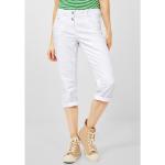 Weiße Unifarbene Loose Fit CECIL Scarlett Jeans mit Stickerei mit Nieten aus Denim für Damen Größe XXL 