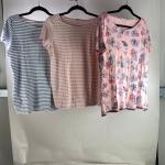 Rosa Gestreifte Kurzärmelige CECIL T-Shirts für Damen Größe L 3-teilig 