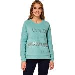 Reduzierte Pastelltürkise Melierte Casual CECIL Rundhals-Ausschnitt Damensweatshirts Größe XS 