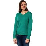 Reduzierte Smaragdgrüne Casual CECIL V-Ausschnitt Strickpullover für Damen Größe XL für den für den Winter 
