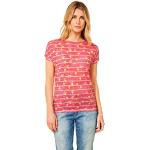 Korallenrote Gestreifte Kurzärmelige CECIL U-Boot-Ausschnitt T-Shirts für Damen Größe M für den für den Sommer 