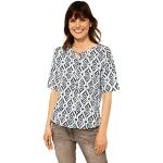 Weiße Ikat-Muster Kurzärmelige CECIL T-Shirts für Damen Größe L für den für den Sommer 