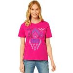 Reduzierte Pinke Ikat-Muster Kurzärmelige CECIL T-Shirts aus Baumwolle für Damen Größe M für den für den Sommer 