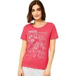 Korallenrote Kurzärmelige CECIL T-Shirts aus Baumwolle für Damen Größe M 