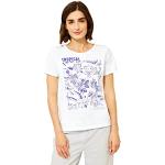 Reduzierte Weiße Kurzärmelige CECIL T-Shirts aus Baumwolle für Damen Größe L 