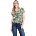 Reduzierte Khakifarbene Kurzärmelige CECIL V-Ausschnitt T-Shirts aus Jersey für Damen Größe M 