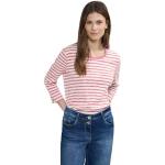 Reduzierte Pinke Gestreifte 3/4-ärmelige CECIL Rundhals-Ausschnitt T-Shirts aus Baumwollmischung für Damen Größe M 