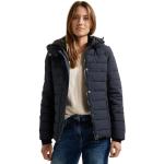 Reduzierte Blaue Melierte CECIL Winterjacken mit Reißverschluss mit Kapuze für Damen Größe XL für den für den Winter 