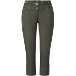 Olivgrüne Casual CECIL 5-Pocket Hosen aus Baumwolle für Damen für den für den Sommer 