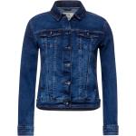 Blaue CECIL Jeansjacken mit Kapuze aus Denim mit Kapuze für Damen Größe S für den für den Frühling 