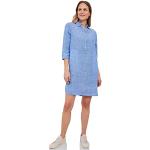 Blaue Casual 3/4-ärmelige CECIL Leinenkleider aus Leinen für Damen Größe L für den für den Sommer 