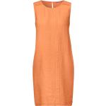 Orange Unifarbene Casual CECIL Midi Rundhals-Ausschnitt Midikleider & knielange Kleider für Damen 
