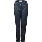 Blaue Loose Fit CECIL New York Tapered Jeans mit Reißverschluss aus Baumwolle für Damen Größe XS 