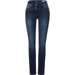 Blaue CECIL Scarlett Slim Fit Jeans mit Reißverschluss aus Denim für Damen 