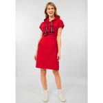 Reduzierte Rote Unifarbene Sportliche Kurzärmelige CECIL Shirtkleider aus Baumwolle mit Kapuze für Damen Größe XXL 