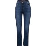 Blaue CECIL Slim Fit Jeans mit Reißverschluss aus Denim für Damen 
