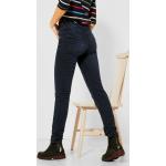 Dunkelblaue CECIL Slim Fit Jeans mit Reißverschluss aus Baumwolle für Damen 