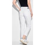 Weiße CECIL Slim Fit Jeans mit Reißverschluss aus Baumwolle für Damen 