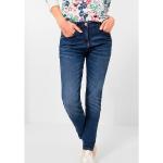 Blaue CECIL Toronto Slim Fit Jeans mit Reißverschluss aus Baumwolle für Damen Größe XS 