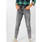 Graue CECIL Toronto Slim Fit Jeans mit Reißverschluss aus Baumwolle für Damen Größe XS 