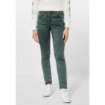 Grüne Unifarbene Casual CECIL High Waist Jeans mit Reißverschluss aus Baumwolle für Damen 
