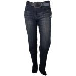 Anthrazitfarbene CECIL Scarlett Straight Leg Jeans mit Gürtel aus Denim für Damen Weite 28, Länge 34 