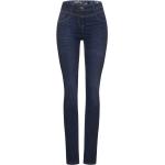 Dunkelblaue Vintage CECIL Slim Fit Jeans mit Reißverschluss aus Baumwolle für Damen 