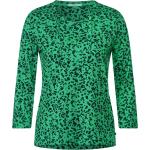 Grüne 3/4-ärmelige CECIL V-Ausschnitt T-Shirts für Damen Größe L 