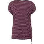 Auberginefarbene Gestreifte Casual CECIL T-Shirts für Damen Größe S 