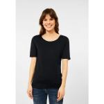 Schwarze Unifarbene Kurzärmelige CECIL T-Shirts aus Baumwolle für Damen Größe S 1-teilig 