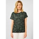 Olivgrüne Casual Kurzärmelige CECIL Rundhals-Ausschnitt T-Shirts mit Kapuze für Damen Größe XS 