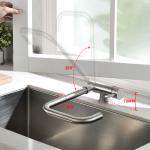 Cecipa Klappbarer Küchenarmatur aus Edelstahl, klappbarer Küchenarmatur bis zu 180 - 360 drehbarer klappbarer Spültischmischer