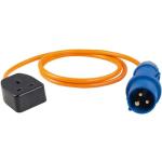 CEE-Adapterleitung CEE-Stecker 3-polig auf GB-Kupplung 1,5 m orange