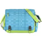 Blaue Messenger Bags & Kuriertaschen mit Reißverschluss mit Laptopfach 