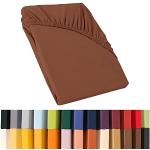 Schokoladenbraune CelinaTex Relax Spannbettlaken & Spannbetttücher aus Jersey maschinenwaschbar 220x200 