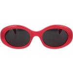 Rote Celine Ovale Herrensonnenbrillen aus Acetat 