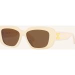 Braune Celine Rechteckige Rechteckige Sonnenbrillen aus Kunststoff für Damen 
