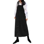 Schwarze Unifarbene Rockabilly Midi Midikleider & knielange Kleider Handwäsche für Damen Größe L 