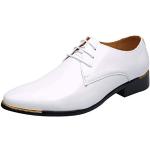 Reduzierte Weiße Business Derby Schuhe mit Schnürsenkel aus Leder leicht für Herren Größe 45 für den für den Sommer 
