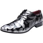 Graue Lack-Optik Business Hochzeitsschuhe & Oxford Schuhe mit Schnürsenkel aus Veloursleder für Herren Größe 42 für den für den Sommer 