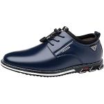 Blaue Business Runde Hochzeitsschuhe & Oxford Schuhe mit Schnürsenkel aus Leder atmungsaktiv für Herren Größe 44 