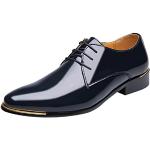 Blaue Business Runde Hochzeitsschuhe & Oxford Schuhe mit Schnürsenkel aus Leder atmungsaktiv für Herren Größe 44 