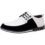 Weiße Business Runde Hochzeitsschuhe & Oxford Schuhe mit Schnürsenkel aus Leder atmungsaktiv für Herren Größe 45 